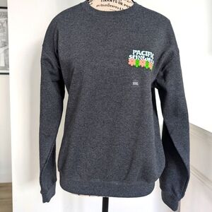 PACSUN | Girl's Dark Grey Pacific Sunwear Flower Long Sleeved Fleece Sweater